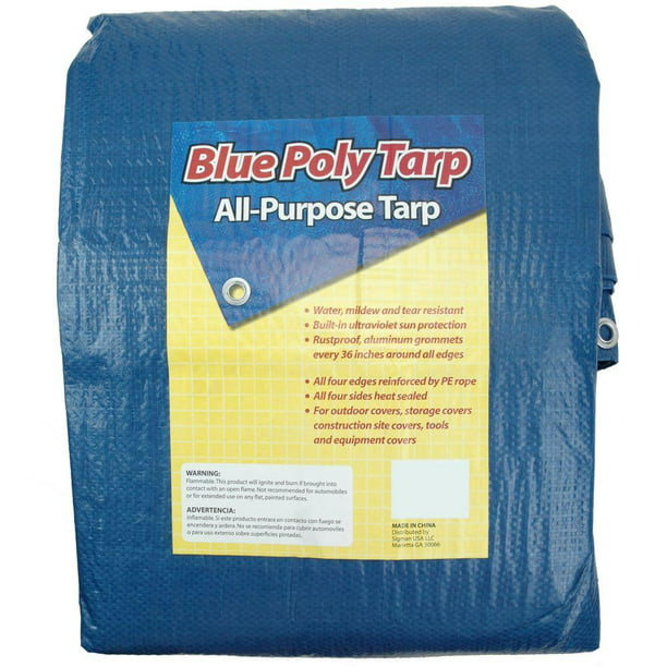 12x20' Reinforced Poly Tarp All Purpose 7mil Canopy Tent Cover Shelter Tarpaulin